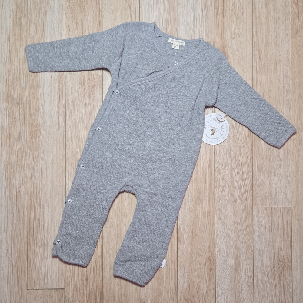 Burt's Bees Baby Gray Wrap Footie